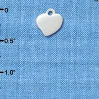 C1062+ - Heart Silver  Charm (6 charms per package)