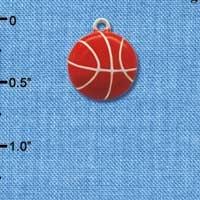 C1066 - Basketball Silver Charm (6 charms per package)