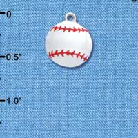 C1067 - Baseball Silver Charm (6 charms per package)