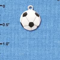 C1070 - Soccer ball Silver Charm (6 charms per package)