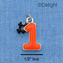 C1077 - #1 Orange Silver Charm (6 charms per package)