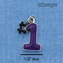 C1078 - #1 Purple Silver Charm (6 charms per package)