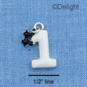 C1082 - #1 White Silver Charm (6 charms per package)