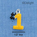 C1083 - #1 Yellow Silver Charm (6 charms per package)