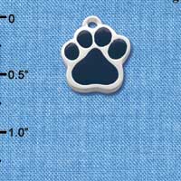 C1086 - Paw Blue Silver Charm (6 charms per package)