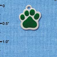 C1088 - Paw Green Silver Charm (6 charms per package)