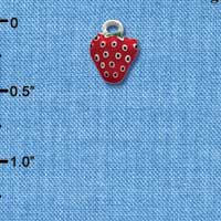 C1097 - Strawberry Silver Charm Mini (6 charms per package)