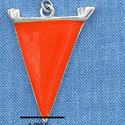 C1103 - Pennant Orange Silver Charm (6 charms per package)