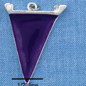C1104 - Pennant Purple Silver Charm (6 charms per package)