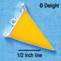 C1109 - Pennant Yellow Silver Charm (6 charms per package)