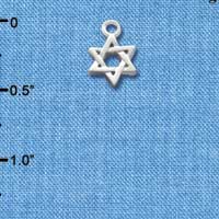 C1110 - Star Of David Silver Charm Mini (6 charms per package)
