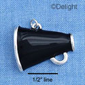 C1111* - Megaphone Black Silver Charm (left & right) (6 charms per package)