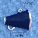 C1112* - Megaphone Blue Silver Charm (left & right) (6 charms per package)
