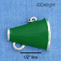 C1114* - Megaphone Green Silver Charm (left & right) (6 charms per package)