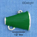 C1114* - Megaphone Green Silver Charm (left & right) (6 charms per package)