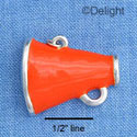 C1116* - Megaphone Orange Silver Charm (left & right) (6 charms per package)