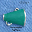 C1120* - Megaphone Teal Silver Charm (6 charms per package)