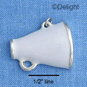 C1121* - Megaphone White Silver Charm (6 charms per package)