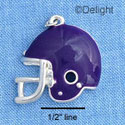 C1130* - Football Helmet Purple Silver Charm (6 charms per package)