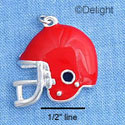 C1131* - Football Helmet Red Silver Charm (6 charms per package)