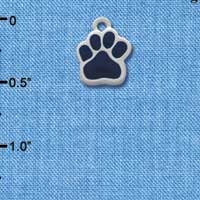 C1138 - Paw Blue Silver Charm Mini (6 charms per package)