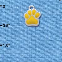 C1148 - Paw Yellow Silver Charm Mini (6 charms per package)