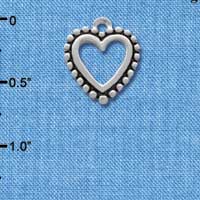 C1149 - Beaded Border Open Heart Charm (6 charms per package)