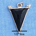 C1150 - Pennant Black Silver Charm Mini (6 charms per package)