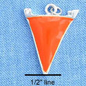 C1155 - Pennant Orange Silver Charm Mini (6 charms per package)