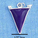 C1156 - Pennant Purple Silver Charm Mini (6 charms per package)