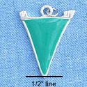 C1159 - Pennant Teal Silver Charm Mini (6 charms per package)