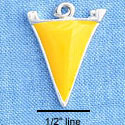 C1161 - Pennant Yellow Silver Charm Mini (6 charms per package)