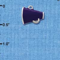 C1169* - Megaphone Purple Silver Charm Mini (6 charms per package)