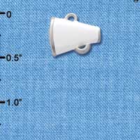 C1173* - Megaphone White Silver Charm Mini (6 charms per package)