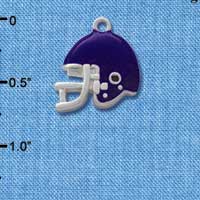 C1182* - Small Football Helmet Purple Silver Charm (6 charms per package)