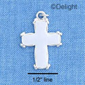 C1207 - Cross White Silver Charm (6 charms per package)
