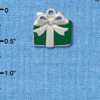 C1227 - Present Green Silver Charm (6 charms per package)