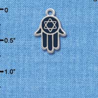 C1231 - Hand Star Of David Silver Charm (6 charms per package)