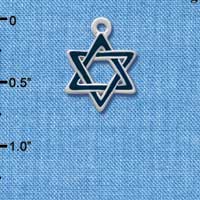 C1243 - Star Of David Blue Silver Charm (6 charms per package)