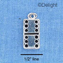 C1246 - Domino Silver Charm (6 charms per package)