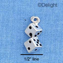 C1247 - Dice Silver Charm (6 charms per package)