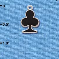C1249 - Card Suit Club Silver Charm (6 charms per package)