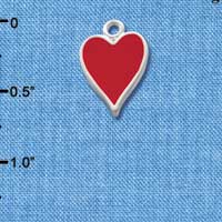 C1250 - Card Suit Heart Silver Charm (6 charms per package)