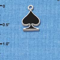 C1251 - Card Suit Spade Silver Charm (6 charms per package)