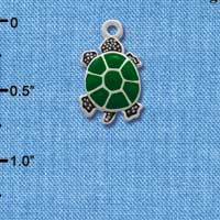 C1256* - Turtle Top Silver Charm (6 charms per package)