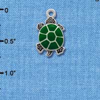 C1256* - Turtle Top Silver Charm (6 charms per package)