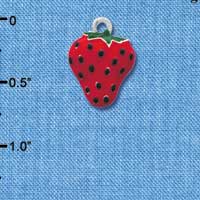C1258 - Strawberry Silver Charm (6 charms per package)