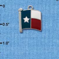 C1264 - Texas Flag Lone Star Silver Charm (6 charms per package)