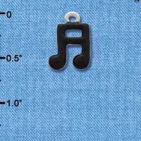 C1269 - Musical Notes Black Silver Charm Mi (6 charms per package)
