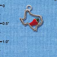 C1292 - Jalapeno Texas Silver Charm (6 charms per package)